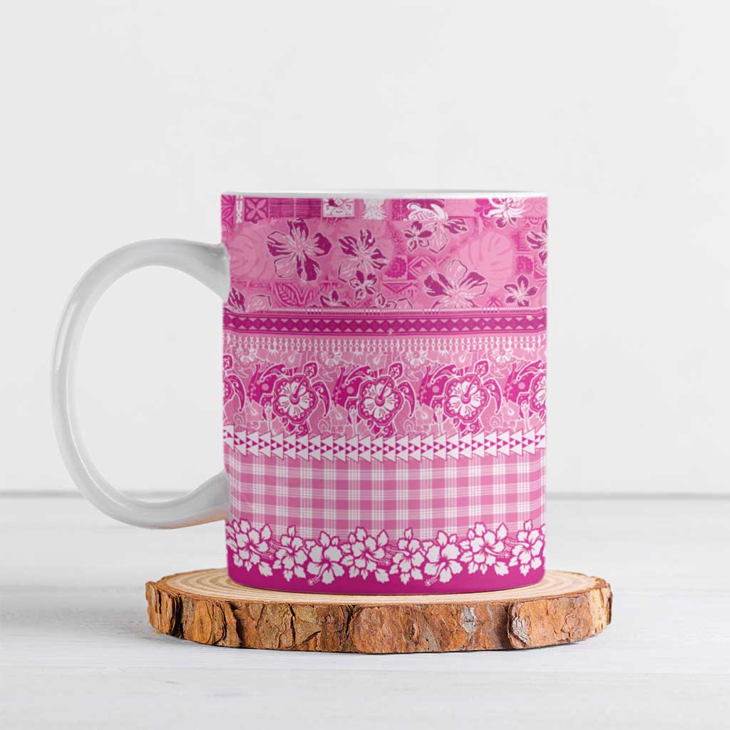 Hawaiian Hibiscus Honu Ceramic Mug Pink Mele Kalikimaka Palaka Spirit LT9 Pink - Polynesian Pride