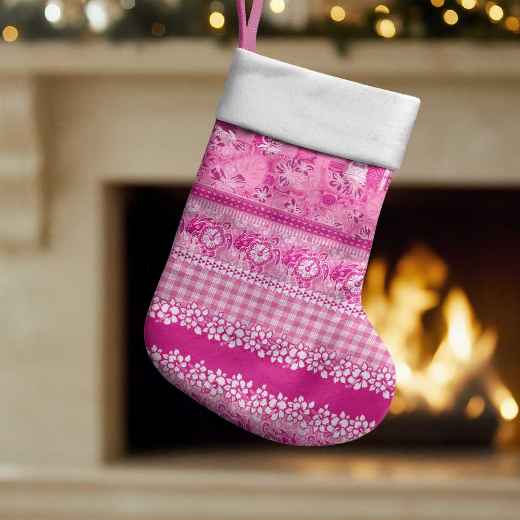 Hawaiian Hibiscus Honu Christmas Stocking Pink Mele Kalikimaka Palaka Spirit LT9 Set of 2 Pink - Polynesian Pride