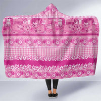 Hawaiian Hibiscus Honu Hooded Blanket Pink Mele Kalikimaka Palaka Spirit LT9 One Size Pink - Polynesian Pride