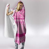 Hawaiian Hibiscus Honu Hooded Blanket Pink Mele Kalikimaka Palaka Spirit LT9 - Polynesian Pride