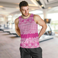 Hawaiian Hibiscus Honu Men Tank Top Pink Mele Kalikimaka Palaka Spirit LT9 Pink - Polynesian Pride