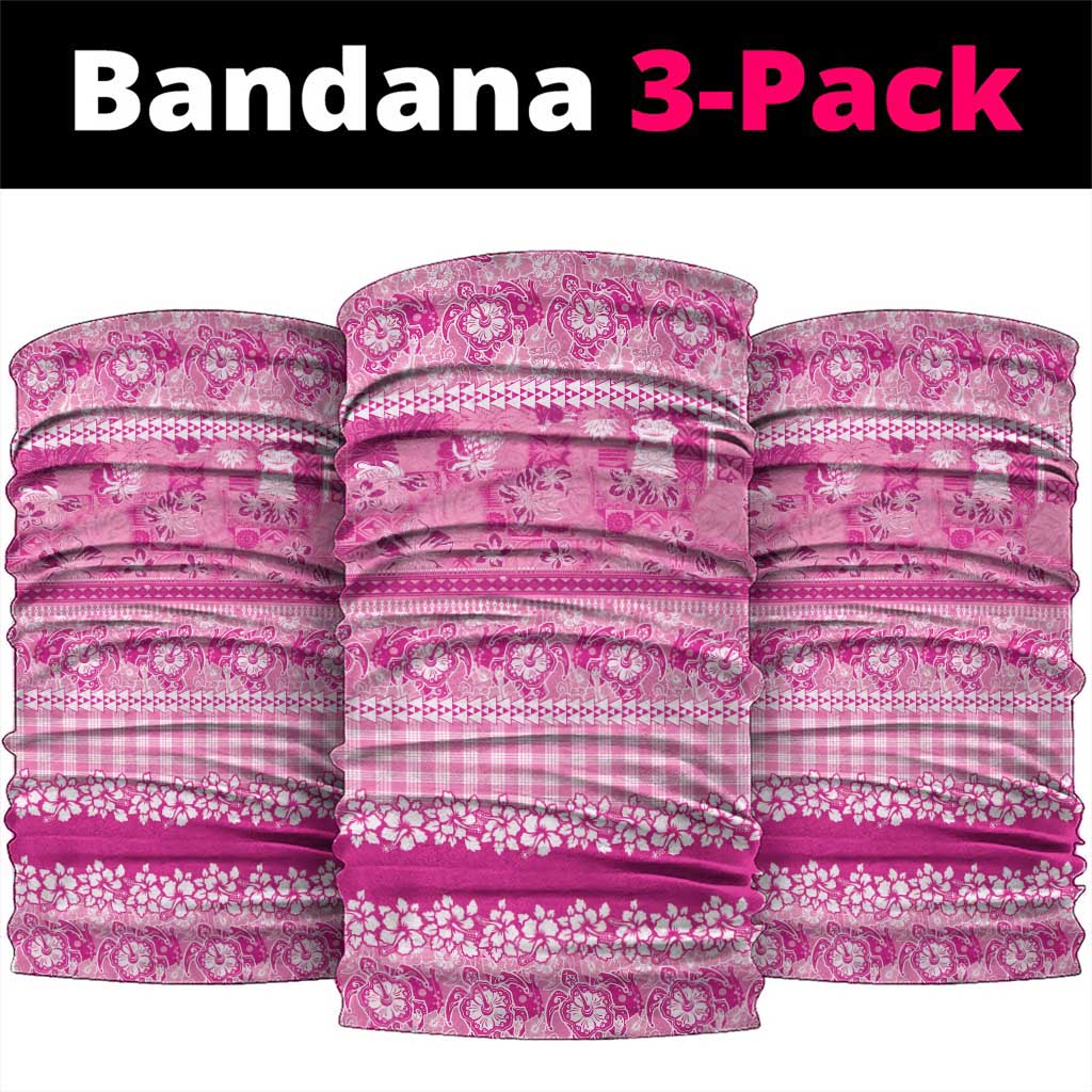 Hawaiian Hibiscus Honu Neck Gaiter Pink Mele Kalikimaka Palaka Spirit LT9 package One Size: 25*50cm Pink - Polynesian Pride