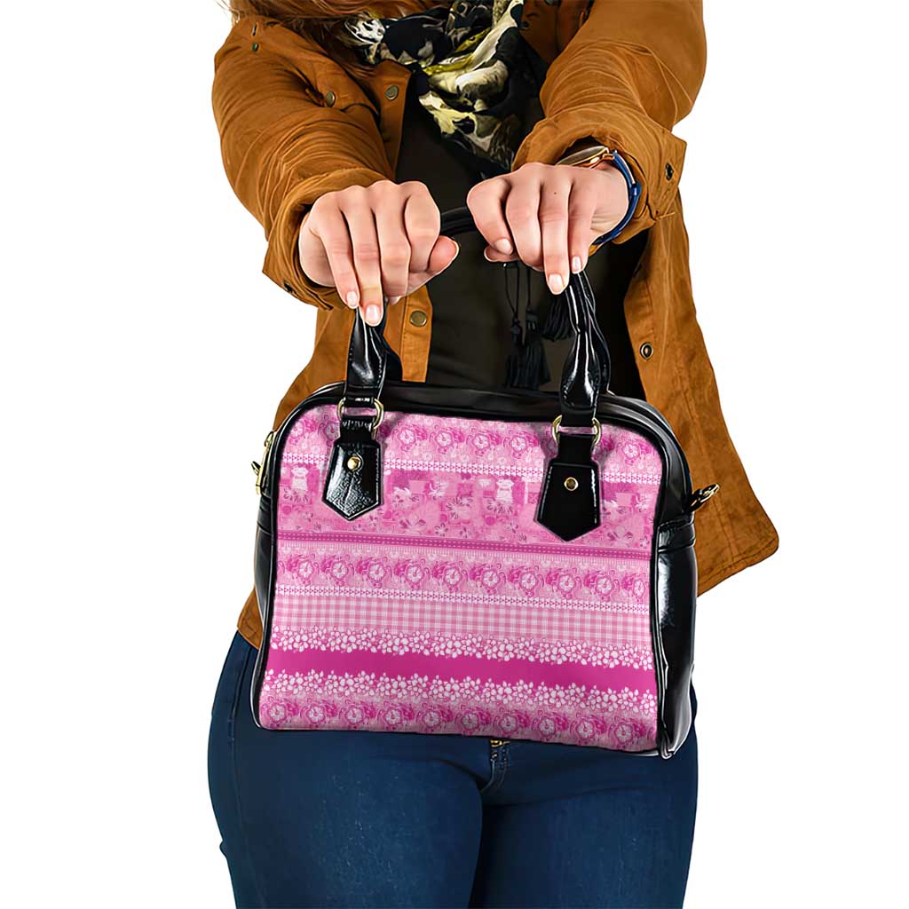 Hawaiian Hibiscus Honu Shoulder Handbag Pink Mele Kalikimaka Palaka Spirit LT9 One Size Pink - Polynesian Pride