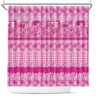 Hawaiian Hibiscus Honu Shower Curtain Pink Mele Kalikimaka Palaka Spirit LT9 Pink - Polynesian Pride
