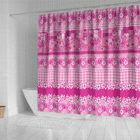 Hawaiian Hibiscus Honu Shower Curtain Pink Mele Kalikimaka Palaka Spirit LT9 - Polynesian Pride