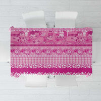 Hawaiian Hibiscus Honu Tablecloth Pink Mele Kalikimaka Palaka Spirit LT9 Pink - Polynesian Pride