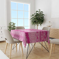 Hawaiian Hibiscus Honu Tablecloth Pink Mele Kalikimaka Palaka Spirit LT9 - Polynesian Pride