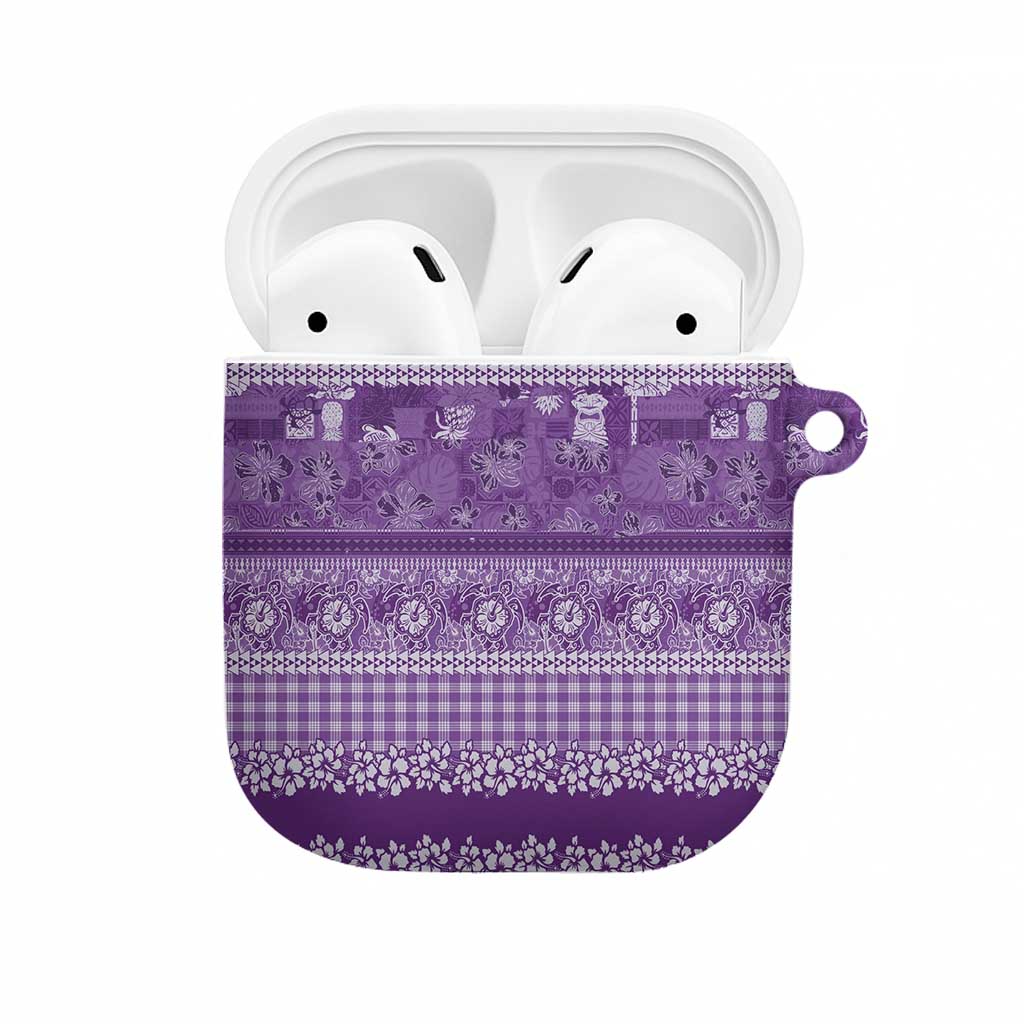 Hawaiian Hibiscus Honu AirPods Case Purple Mele Kalikimaka Palaka Spirit LT9 Purple - Polynesian Pride