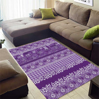 Hawaiian Hibiscus Honu Area Rug Purple Mele Kalikimaka Palaka Spirit LT9 - Polynesian Pride