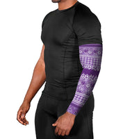 Hawaiian Hibiscus Honu Arm Sleeves Purple Mele Kalikimaka Palaka Spirit LT9 - Polynesian Pride