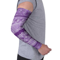 Hawaiian Hibiscus Honu Arm Sleeves Purple Mele Kalikimaka Palaka Spirit LT9 - Polynesian Pride