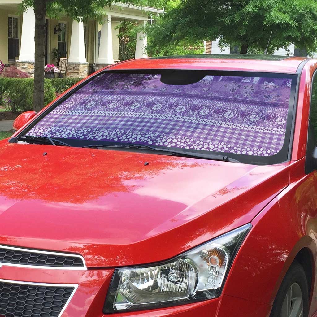 Hawaiian Hibiscus Honu Auto Sun Shade Purple Mele Kalikimaka Palaka Spirit LT9 - Polynesian Pride