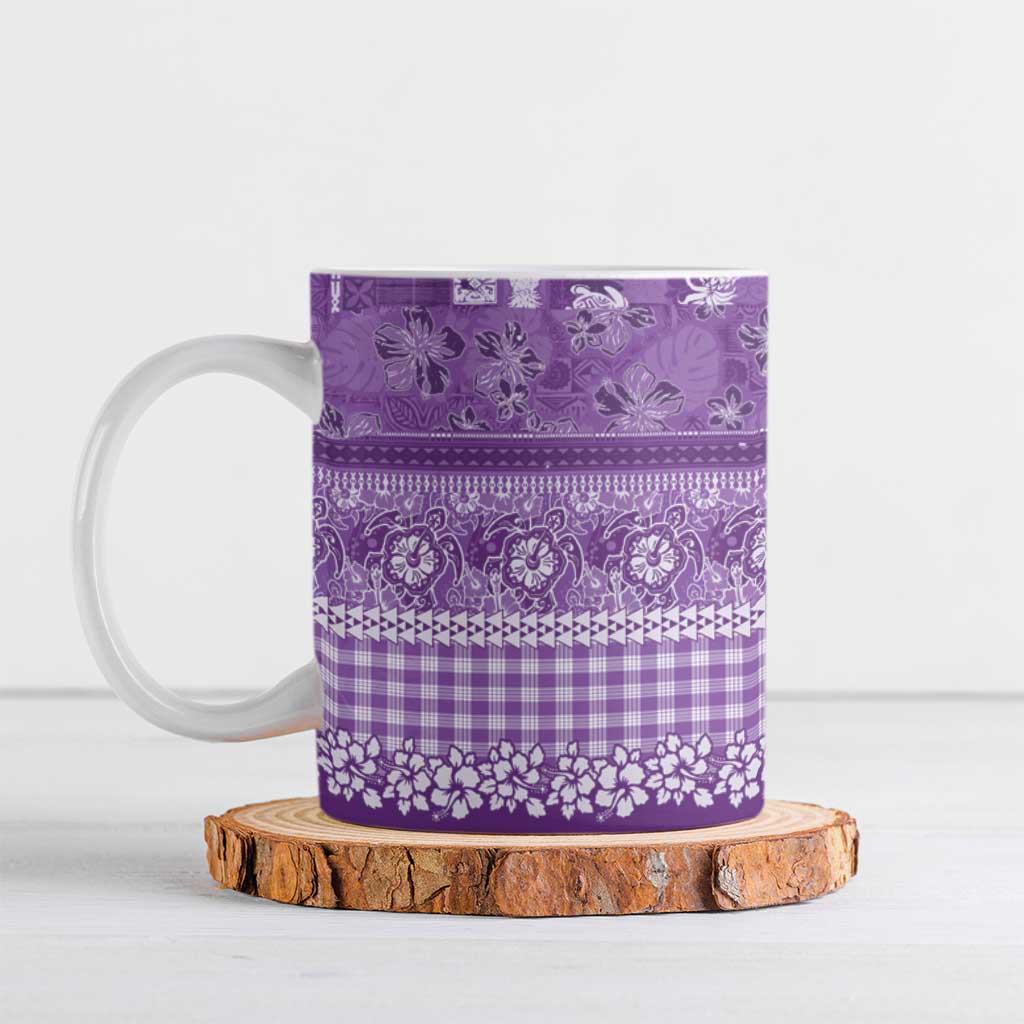 Hawaiian Hibiscus Honu Ceramic Mug Purple Mele Kalikimaka Palaka Spirit LT9 Purple - Polynesian Pride