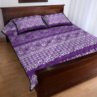 Hawaiian Hibiscus Honu Quilt Bed Set Purple Mele Kalikimaka Palaka Spirit LT9 - Polynesian Pride