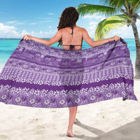 Hawaiian Hibiscus Honu Sarong Purple Mele Kalikimaka Palaka Spirit LT9 - Polynesian Pride