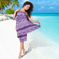 Hawaiian Hibiscus Honu Sarong Purple Mele Kalikimaka Palaka Spirit LT9 - Polynesian Pride