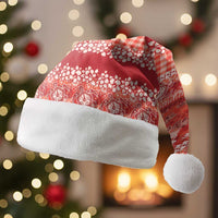 Hawaiian Hibiscus Honu Christmas Santa Hat Red Mele Kalikimaka Palaka Spirit LT9 Without Fur Red - Polynesian Pride