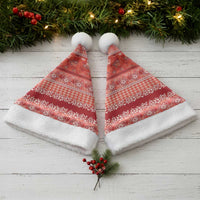 Hawaiian Hibiscus Honu Christmas Santa Hat Red Mele Kalikimaka Palaka Spirit LT9 - Polynesian Pride
