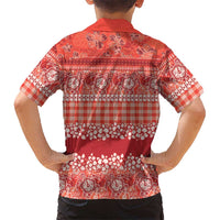 Hawaiian Hibiscus Honu Kid Hawaiian Shirt Red Mele Kalikimaka Palaka Spirit LT9 - Polynesian Pride