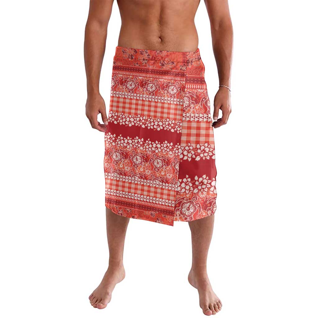 Hawaiian Hibiscus Honu Lavalava Red Mele Kalikimaka Palaka Spirit LT9 Red - Polynesian Pride