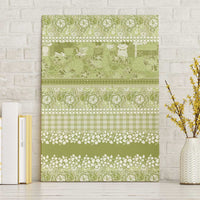 Hawaiian Hibiscus Honu Canvas Wall Art Sage Green Mele Kalikimaka Palaka Spirit LT9 Without Frame Sage Green - Polynesian Pride