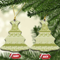 Hawaiian Hibiscus Honu Ceramic Ornament Sage Green Mele Kalikimaka Palaka Spirit LT9 Christmas Tree Sage Green - Polynesian Pride