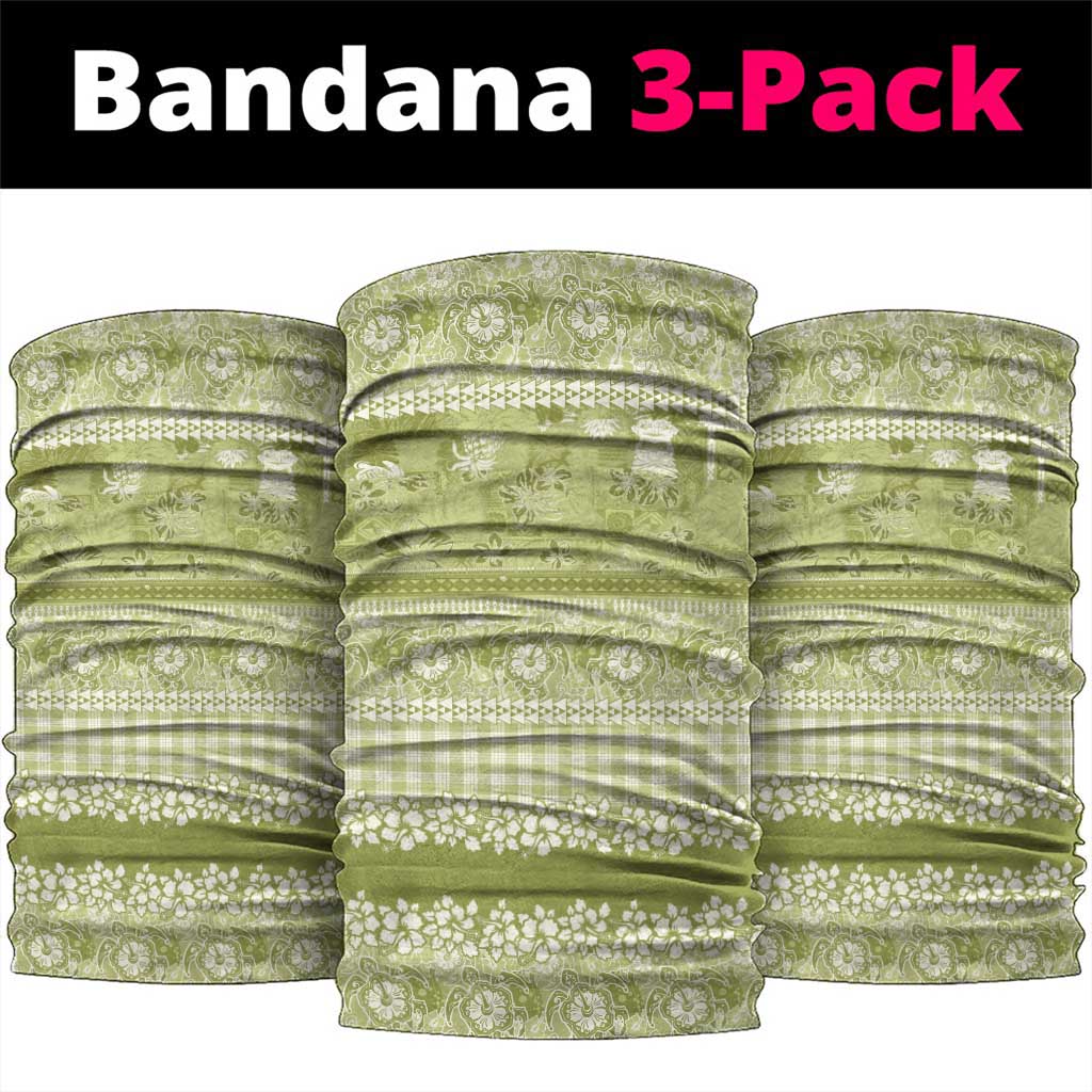 Hawaiian Hibiscus Honu Neck Gaiter Sage Green Mele Kalikimaka Palaka Spirit LT9 package One Size: 25*50cm Sage Green - Polynesian Pride