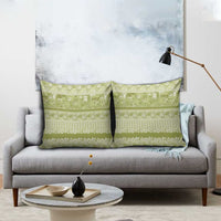 Hawaiian Hibiscus Honu Pillow Cover Sage Green Mele Kalikimaka Palaka Spirit LT9 - Polynesian Pride