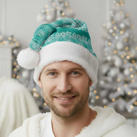 Hawaiian Hibiscus Honu Christmas Santa Hat - Turquoise Mele Kalikimaka Palaka Spirit LT9 - Polynesian Pride