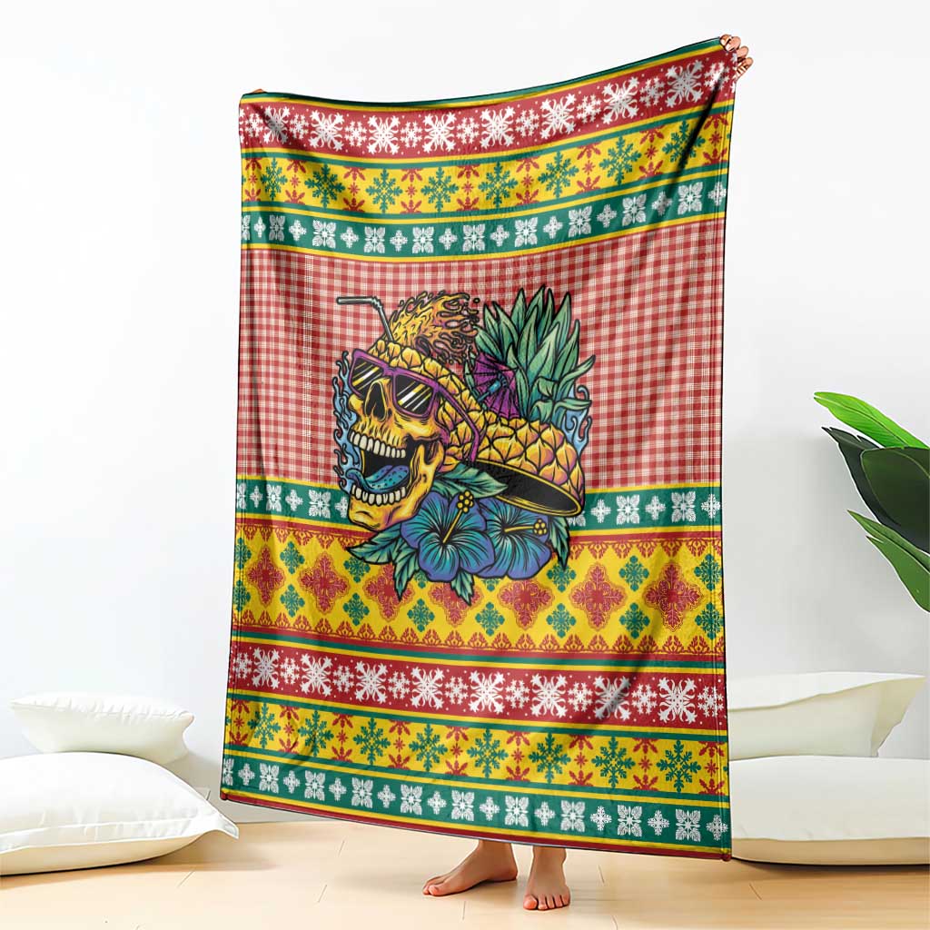 Hawaiian Pineapples Skull Blanket Mele Kalikimaka Palaka Quilt Pattern LT9 - Polynesian Pride