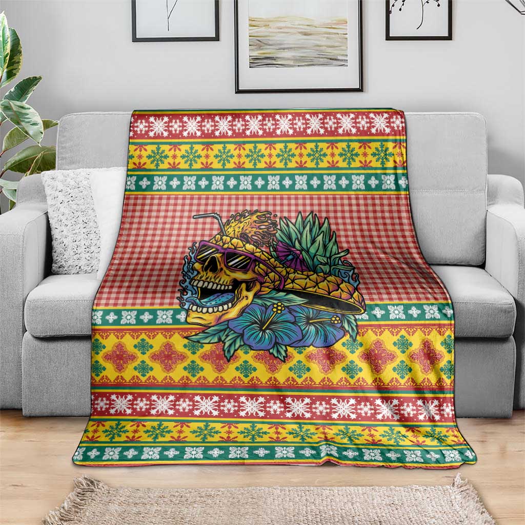 Hawaiian Pineapples Skull Blanket Mele Kalikimaka Palaka Quilt Pattern LT9 - Polynesian Pride