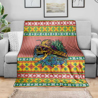 Hawaiian Pineapples Skull Blanket Mele Kalikimaka Palaka Quilt Pattern LT9 - Polynesian Pride