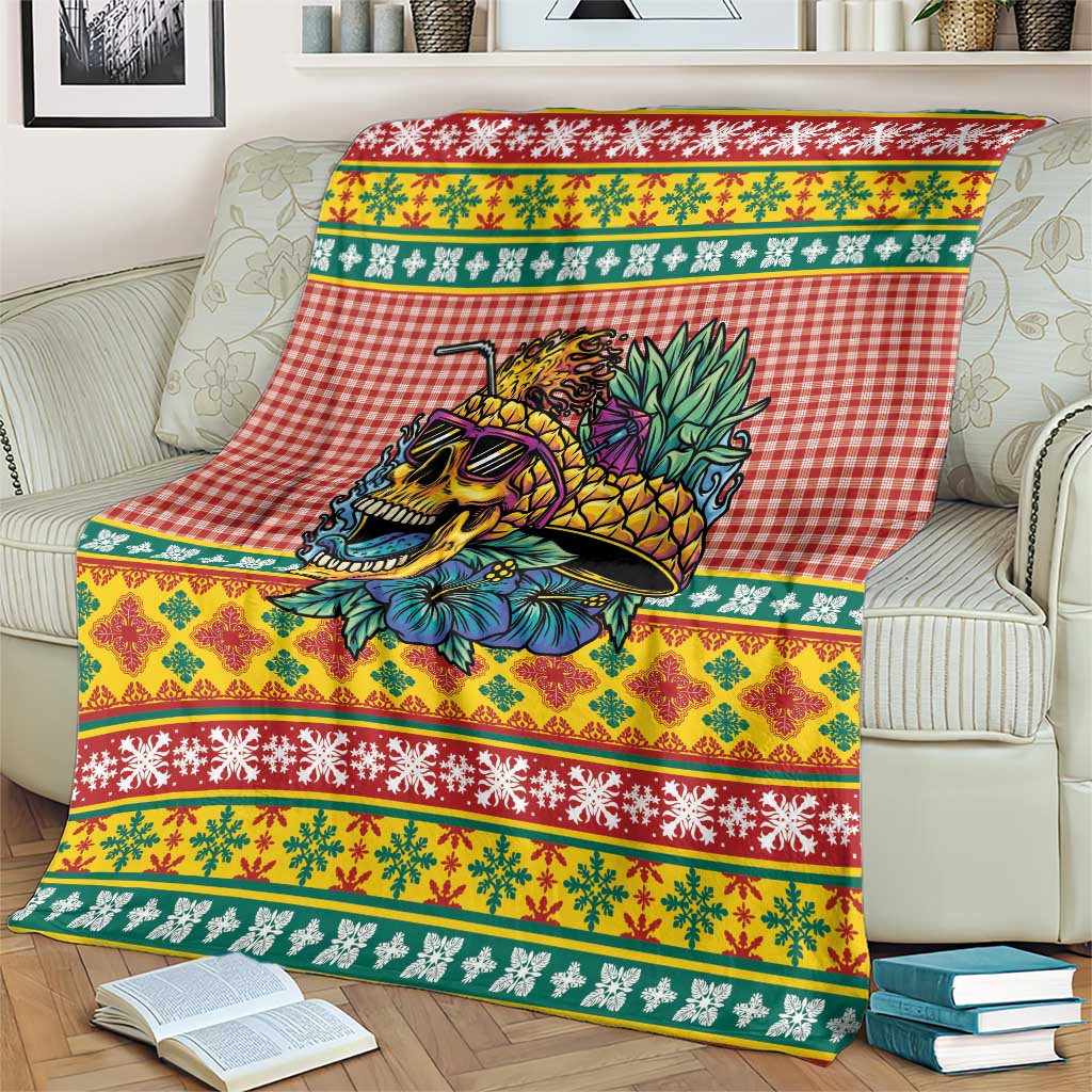 Hawaiian Pineapples Skull Blanket Mele Kalikimaka Palaka Quilt Pattern LT9 - Polynesian Pride