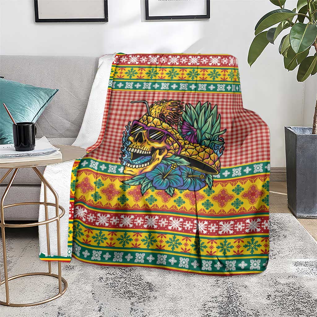 Hawaiian Pineapples Skull Blanket Mele Kalikimaka Palaka Quilt Pattern LT9 - Polynesian Pride