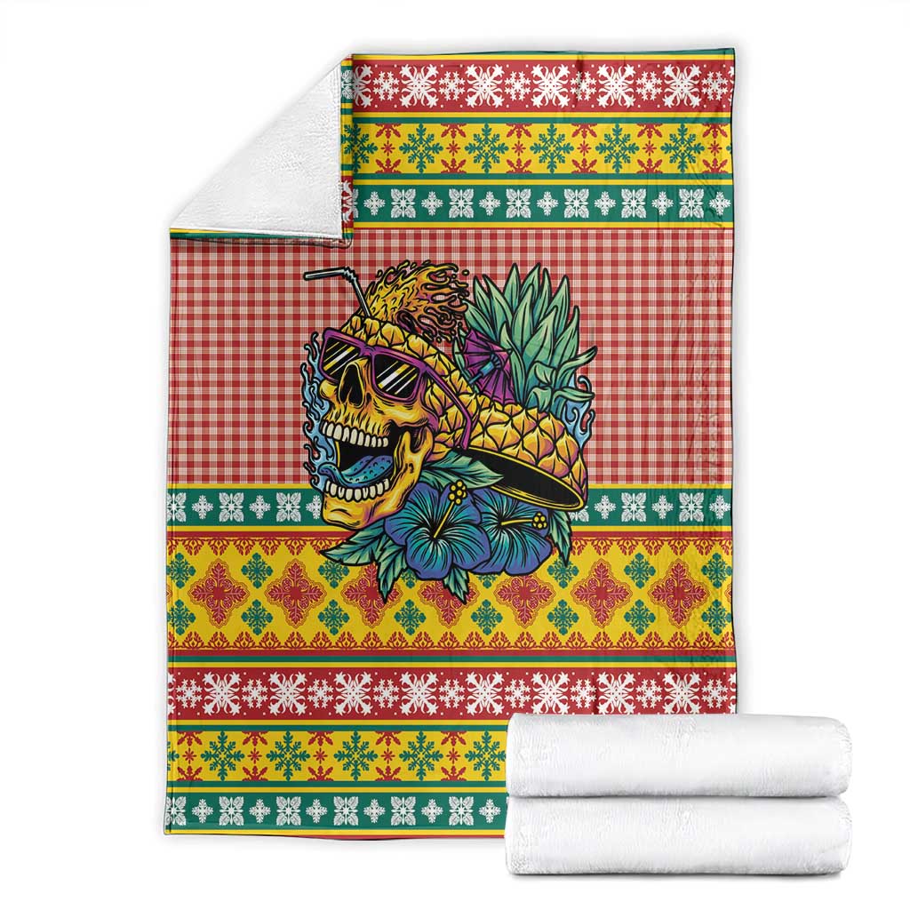 Hawaiian Pineapples Skull Blanket Mele Kalikimaka Palaka Quilt Pattern LT9 - Polynesian Pride