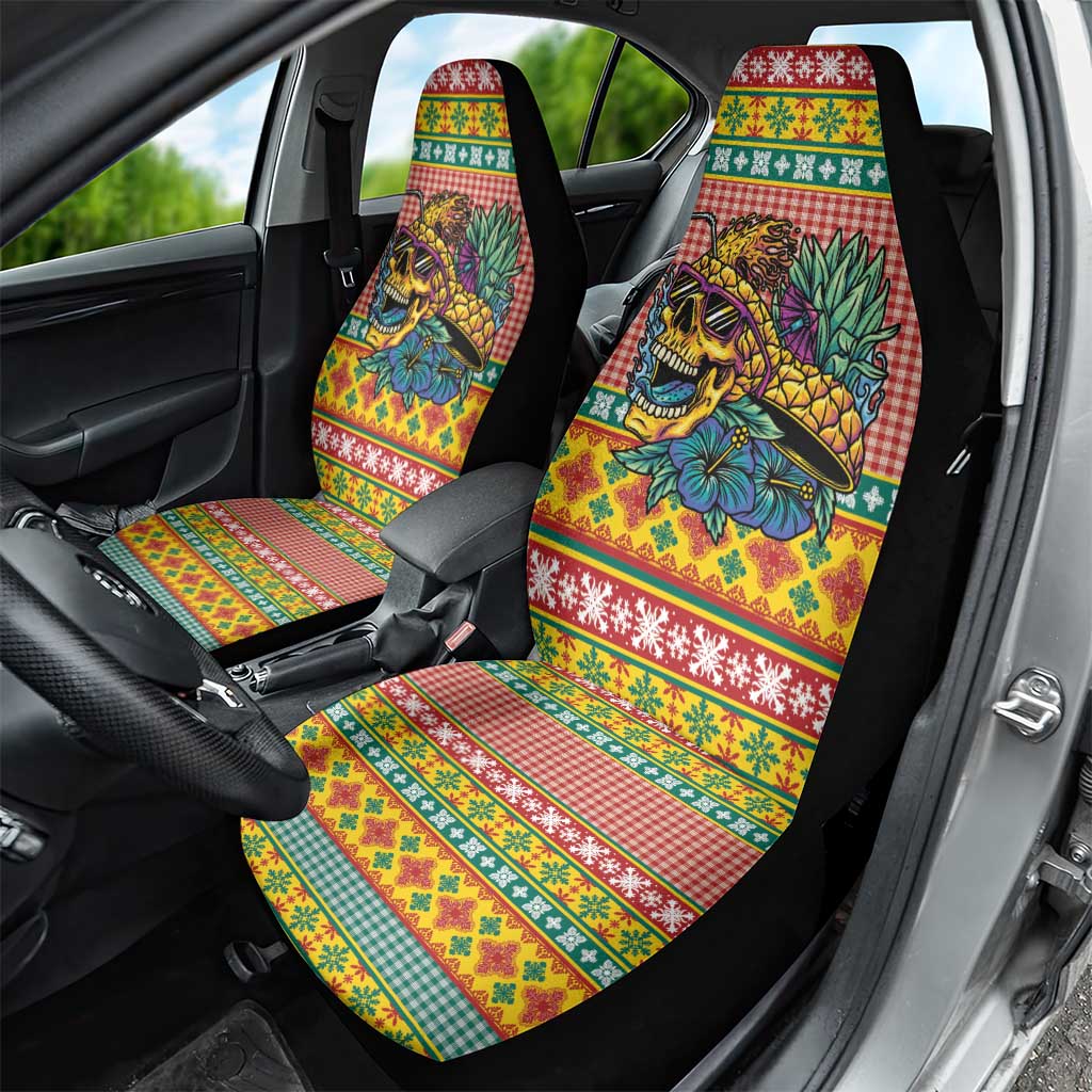 Hawaiian Pineapples Skull Car Seat Cover Mele Kalikimaka Palaka Quilt Pattern LT9 - Polynesian Pride