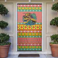 Hawaiian Pineapples Skull Door Cover Mele Kalikimaka Palaka Quilt Pattern LT9 Yellow - Polynesian Pride