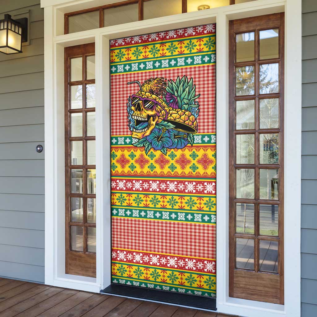 Hawaiian Pineapples Skull Door Cover Mele Kalikimaka Palaka Quilt Pattern LT9 - Polynesian Pride
