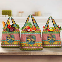 Hawaiian Pineapples Skull Grocery Bag Mele Kalikimaka Palaka Quilt Pattern LT9 3-pack One Size Yellow - Polynesian Pride