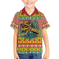 Hawaiian Pineapples Skull Hawaiian Shirt Mele Kalikimaka Palaka Quilt Pattern LT9 - Polynesian Pride