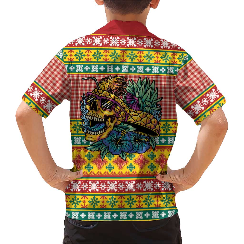 Hawaiian Pineapples Skull Hawaiian Shirt Mele Kalikimaka Palaka Quilt Pattern LT9 - Polynesian Pride