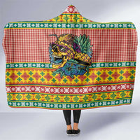 Hawaiian Pineapples Skull Hooded Blanket Mele Kalikimaka Palaka Quilt Pattern LT9 One Size Yellow - Polynesian Pride