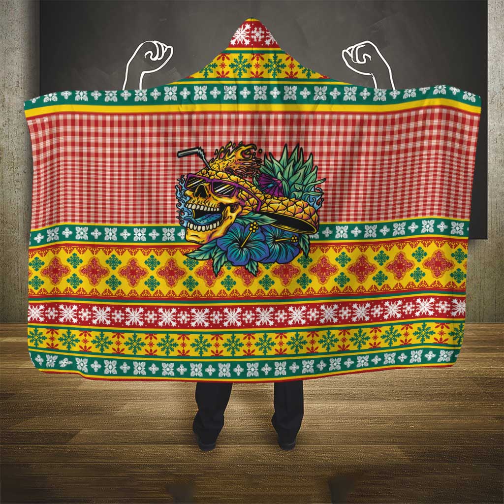 Hawaiian Pineapples Skull Hooded Blanket Mele Kalikimaka Palaka Quilt Pattern LT9 - Polynesian Pride