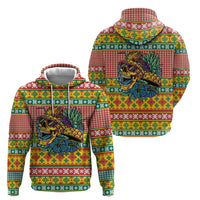 Hawaiian Pineapples Skull Hoodie Mele Kalikimaka Palaka Quilt Pattern LT9 - Polynesian Pride