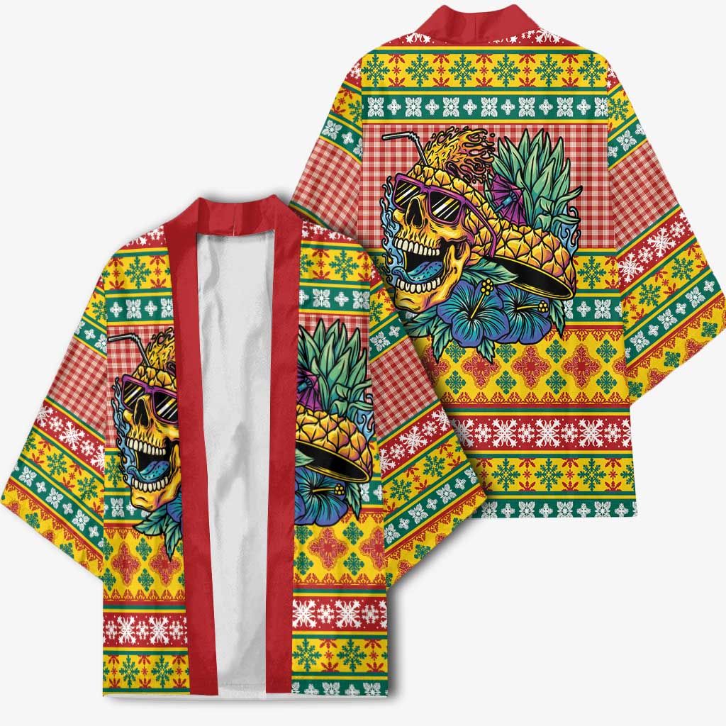 Hawaiian Pineapples Skull Kimono Mele Kalikimaka Palaka Quilt Pattern LT9 - Polynesian Pride