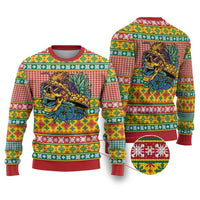 Hawaiian Pineapples Skull Ugly Christmas Sweater Mele Kalikimaka Palaka Quilt Pattern LT9 Yellow - Polynesian Pride