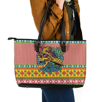 Hawaiian Pineapples Skull Leather Tote Bag Mele Kalikimaka Palaka Quilt Pattern LT9 - Polynesian Pride