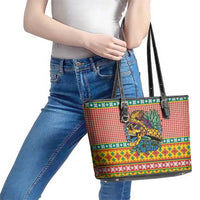 Hawaiian Pineapples Skull Leather Tote Bag Mele Kalikimaka Palaka Quilt Pattern LT9 - Polynesian Pride