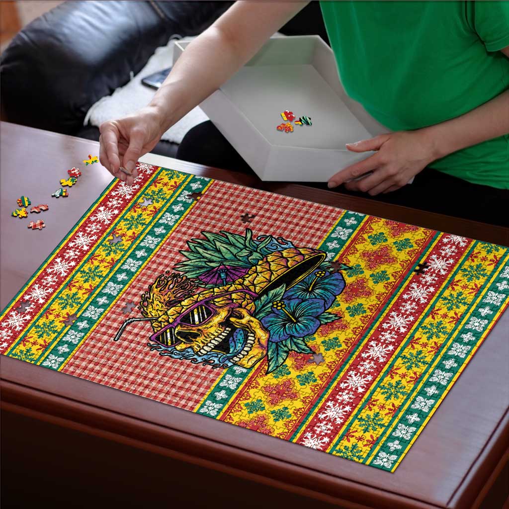 Hawaiian Pineapples Skull Puzzle Mele Kalikimaka Palaka Quilt Pattern LT9 - Polynesian Pride