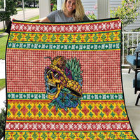 Hawaiian Pineapples Skull Quilt Mele Kalikimaka Palaka Quilt Pattern LT9 Yellow - Polynesian Pride